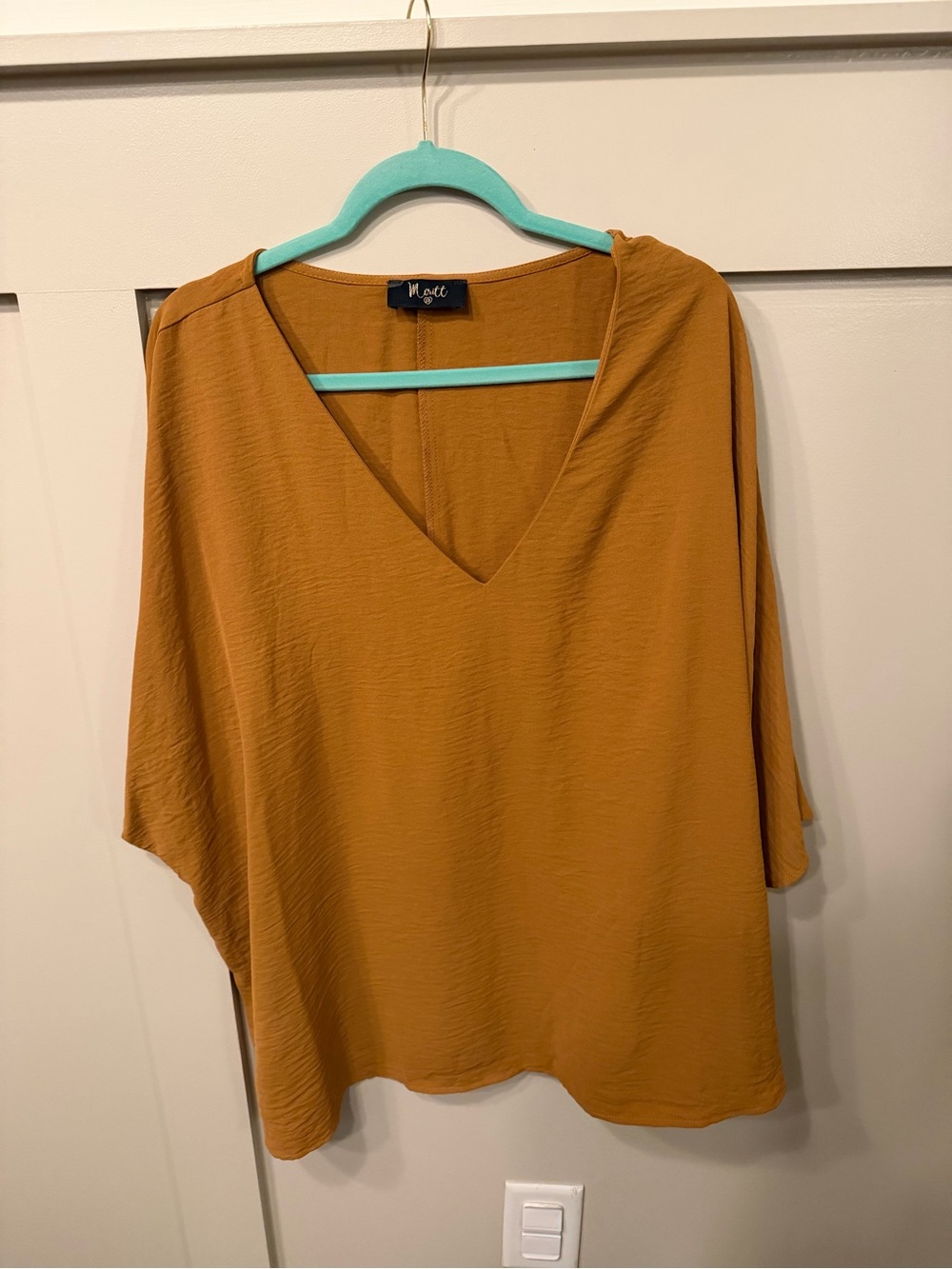 Moss V-Neck Dolman Tunic in Mustard